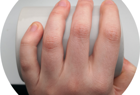 An image of a hand focusing on the knuckles.