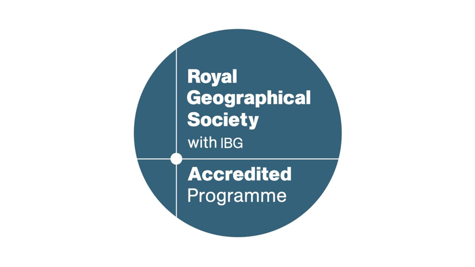 The accreditation logo for the Royal Geographical Society