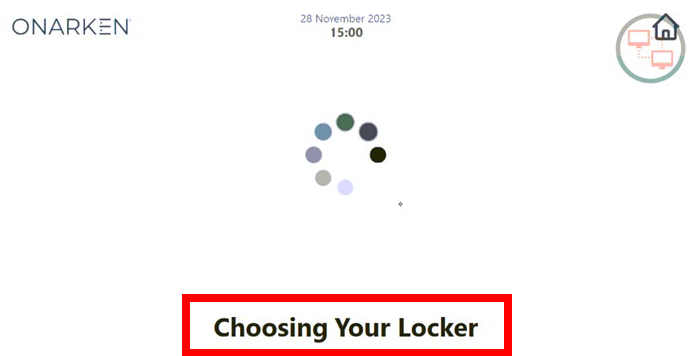 Screenshot of the locker selection screen during the LapSafe laptops loan process