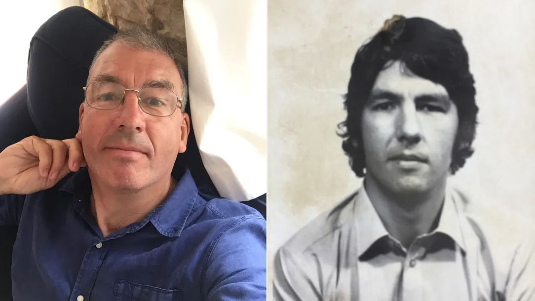 a photo of the same person showing them as they look now and in their younger days