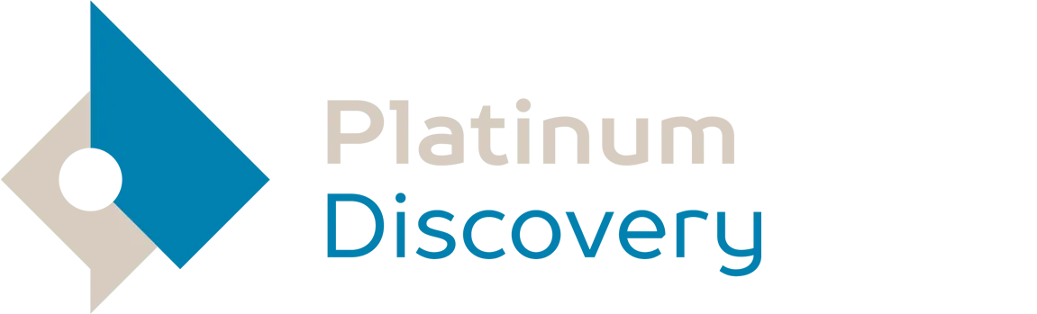Text logo with text 'Platinum Discovery'