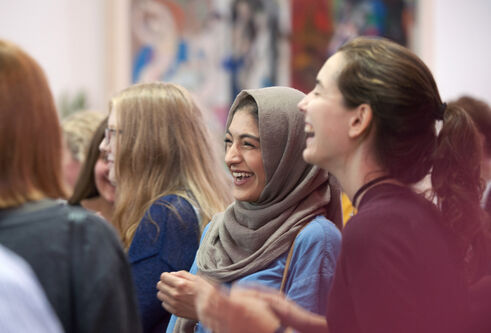 Group of students laughing