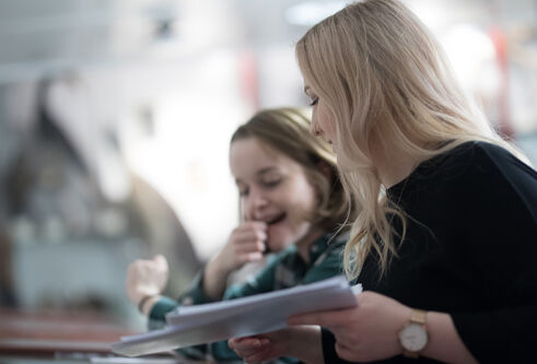 Two students reading