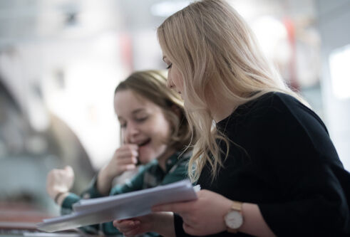 Students working together