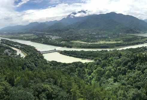landscape of mountain and river in China