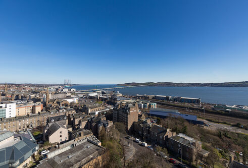 Looking over Dundee towards the river