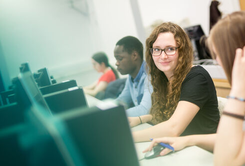 Students in a computer lab