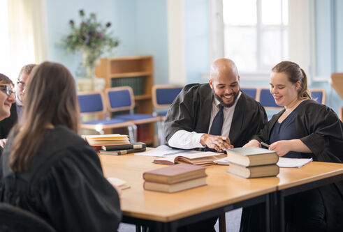 Students in mooting room