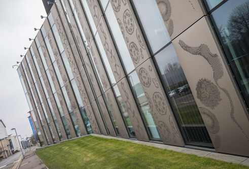 The exterior of the Discovery Building