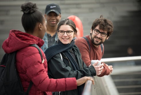Students outside V&A