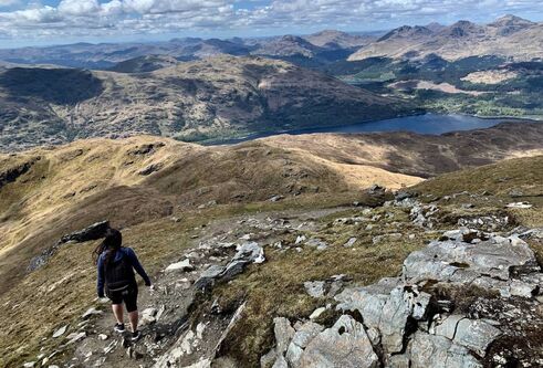 view over mountains with Wan Nee