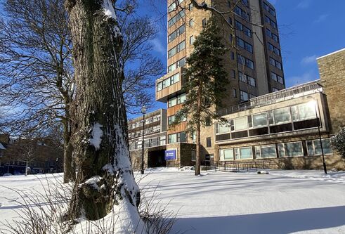 The Tower Building in the snow