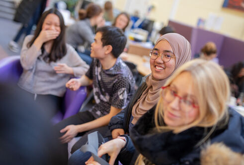 Students in the Global Room