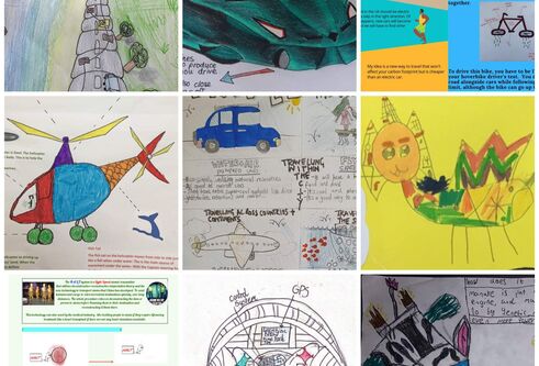 Collage of colourful poster designs