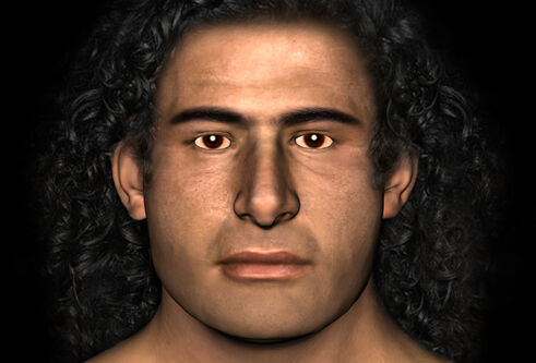 Facial reconstruction performed on the Bronze Age remains of the “Griffin Warrior”.  Part of a Palace of Nestor Excavations project in Pylos, Greece. 