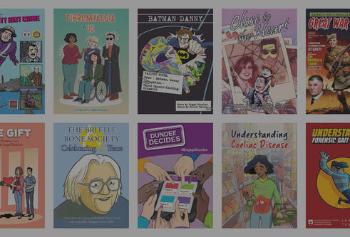 a composite image showing eight comic book covers