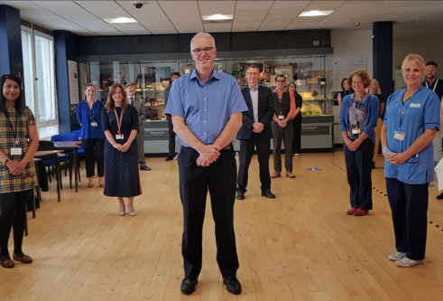 John Dillon with NHS Staff
