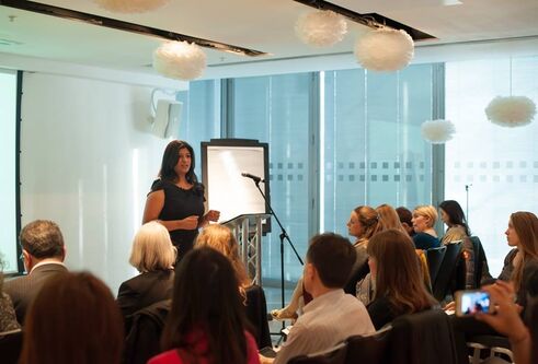 Jay delivering a speech in front of a small crowd