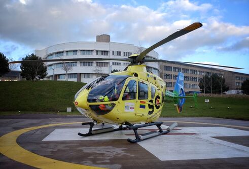 SCAA helicopter at Ninewells hospital