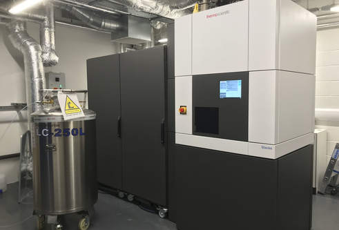 The Cryo-Electron microscope in the lab.