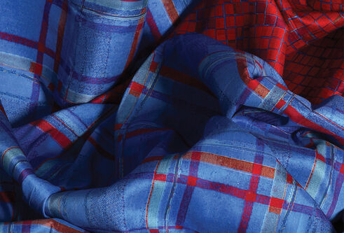 Diaspora tartan in blue and red