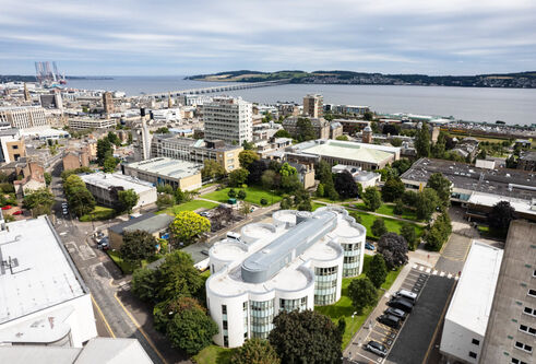 City campus from above looking towards the River Tay