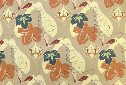 Detail from a design for a machine-printed fabric by John Symington