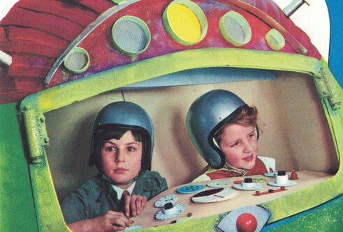 Detail from a photo-collage birthday card published by Valentine & Sons, c.1960