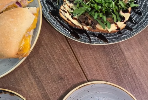 dishes with different foods on them