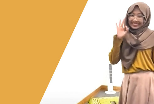 student wearing islamic headscarf