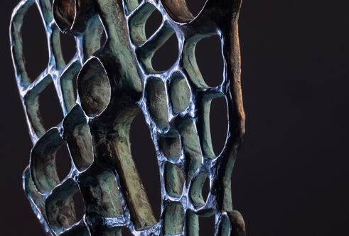 Metal sculpture showcasing intricate design and craftsmanship