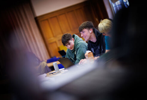 Students in a lecture theatre 