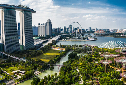 Landscape image of Singapore featuring the Marina Bay Sands