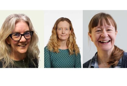 Three portraits side-by-side of Lorraine van Blerk, Isla Mackenzie and Susan Wyllie.