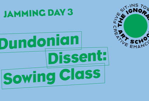 Jamming Day 3 title slide in blue and green