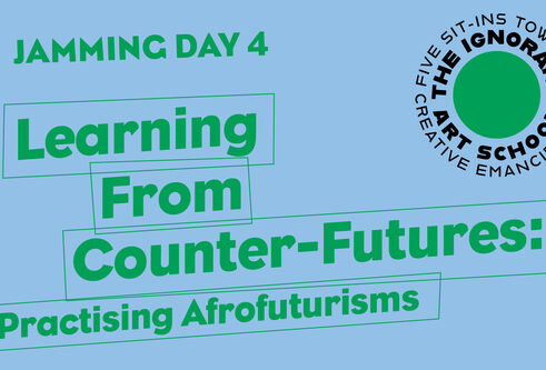 Jamming Day 4 title slide in blue and green