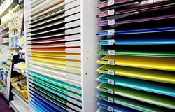 A column of brightly coloured paper