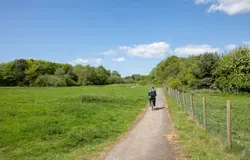 cyclist going through nature reserve