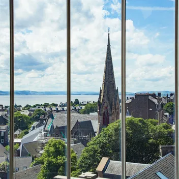 View across Perth Road from DJCAD