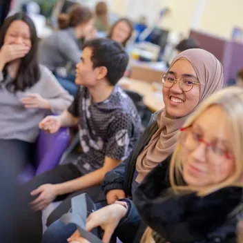 Students in the Global Room