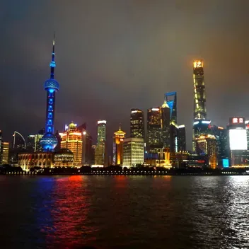 city skyline at night