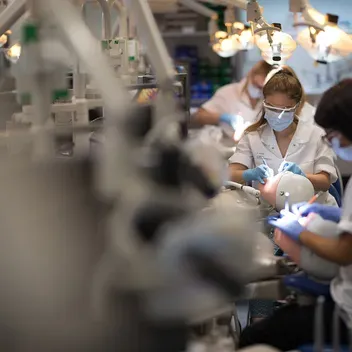 Students in dental lab