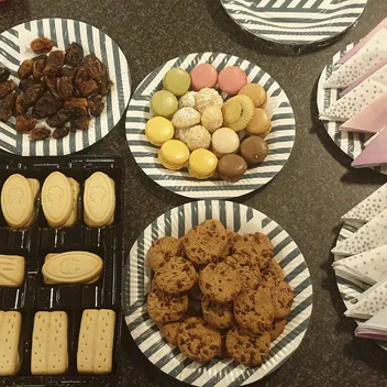 assortment of biscuits and sandwiches