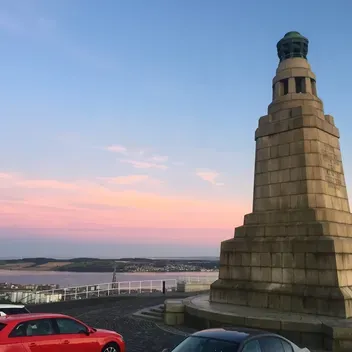 monument at sunset
