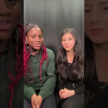 Image of sudents Lemuela and Nabeeha sharing their top tips.