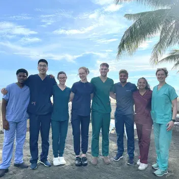 Ayush and fellow students during their dental elective 