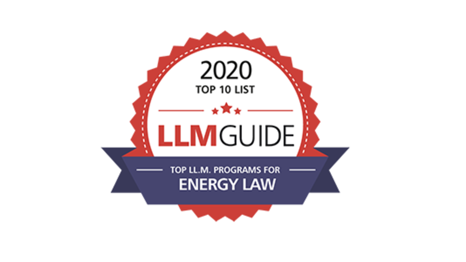 llm guide 2020 badge stating top llm programs for energy law
