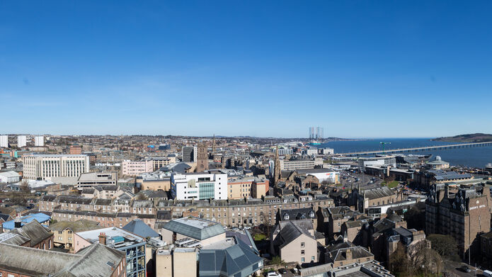 panoramic view over the city of Dundee