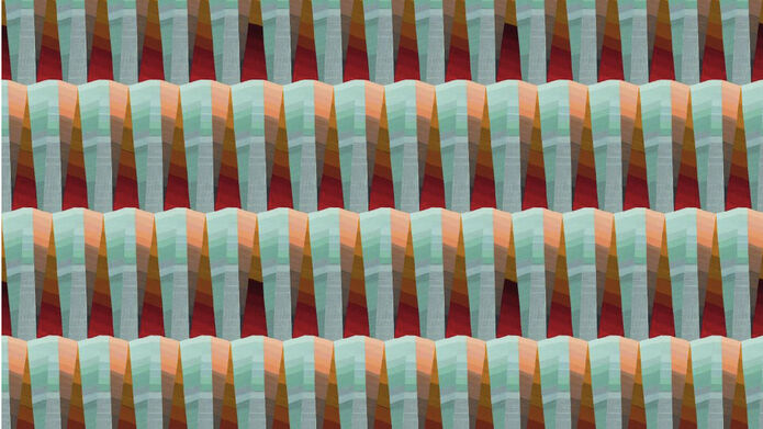close up of woven textile in red and blue
