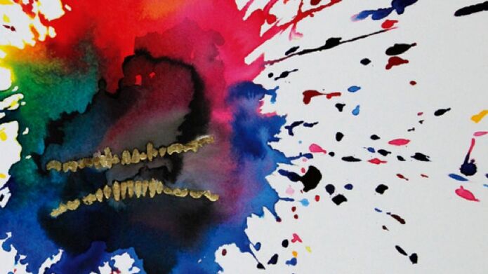 abstract splash of coloured inks